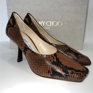 Jimmy Choo Marcela Snake Print Heels Size 37/ 7